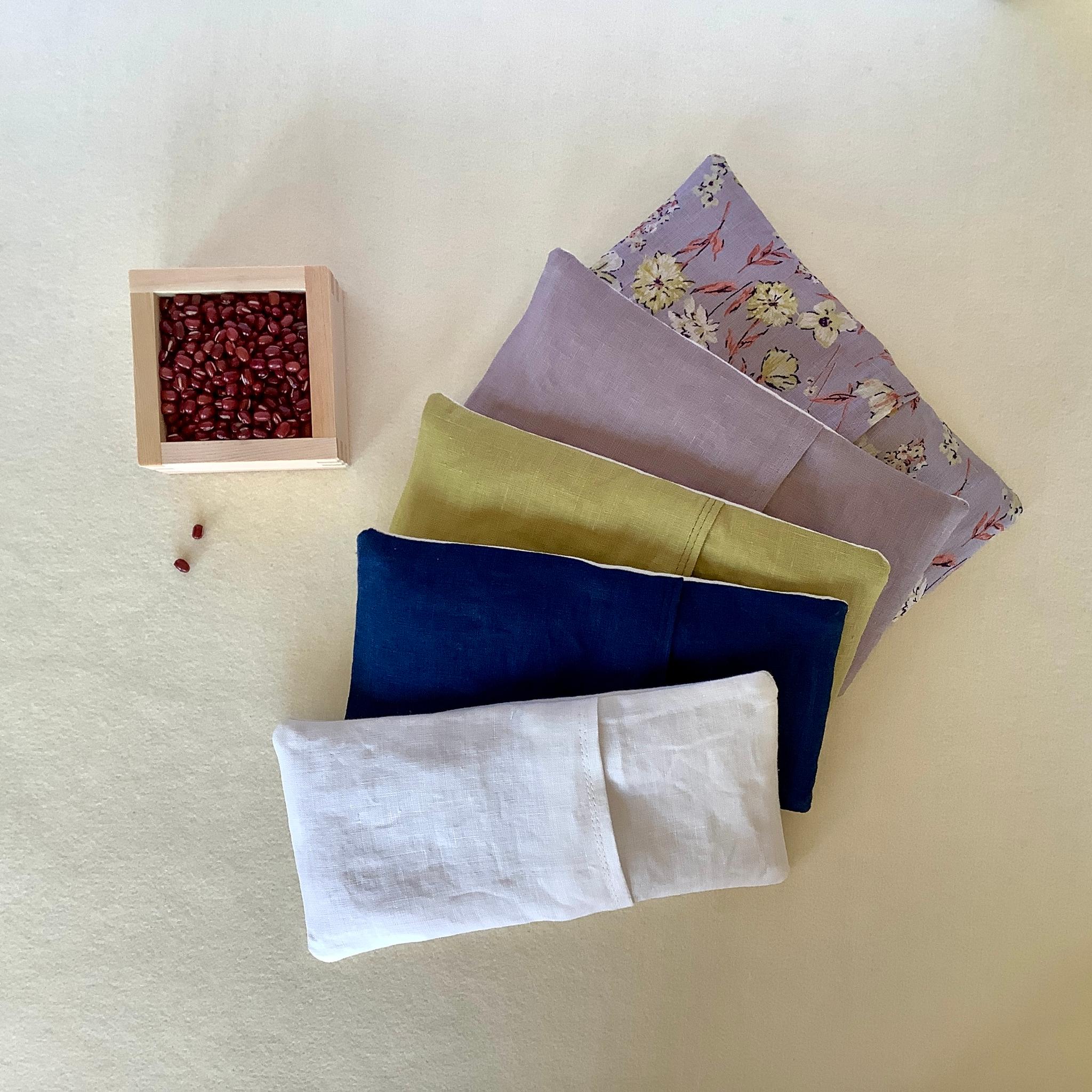 【あたためる、ゆるめる】ご自愛小豆とオーガニックコットンの温熱アイピロー、カイロ☆目元、首元